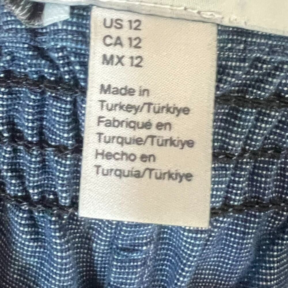 COS Women's Pants Womens Size 12 Barrel Leg Blue Denim Drawstring Elastic Waist - Picture 6 of 10